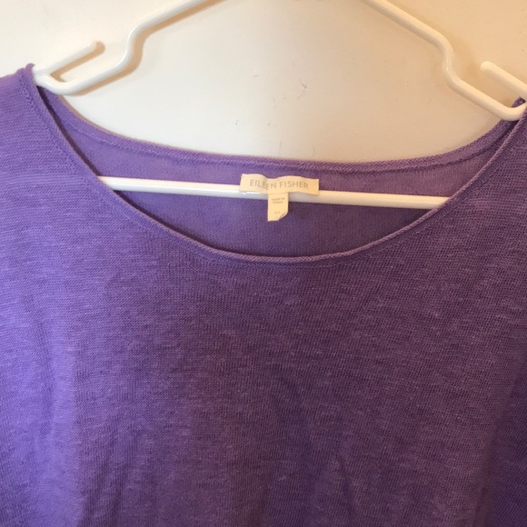 Eileen Fisher Short Sleeved Linen Sweater - Picture 4 of 8